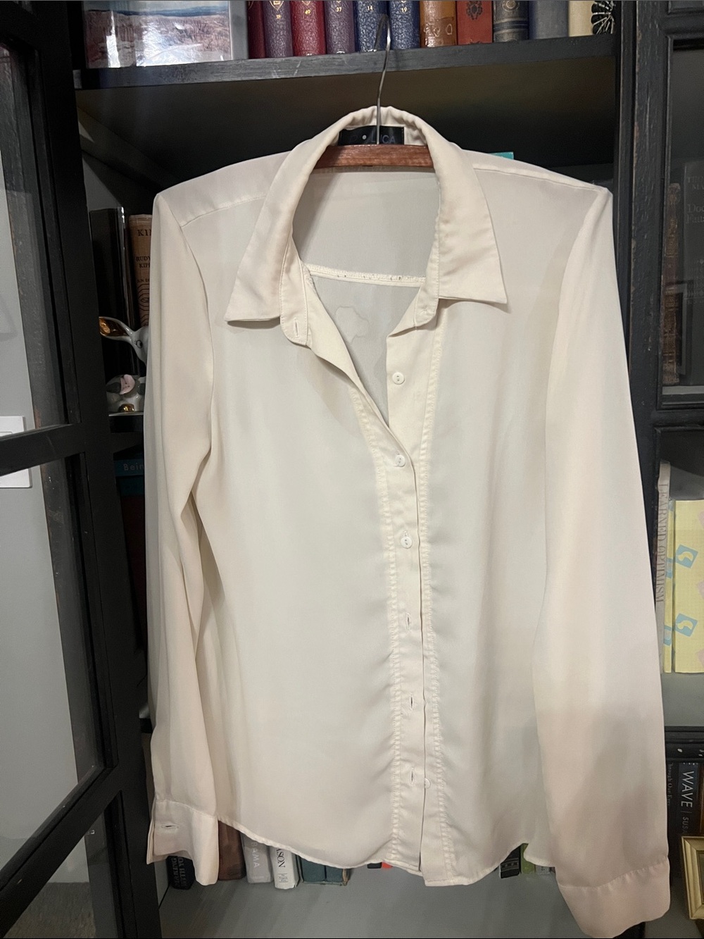 Classic Women's Cream Button-Front Blouse